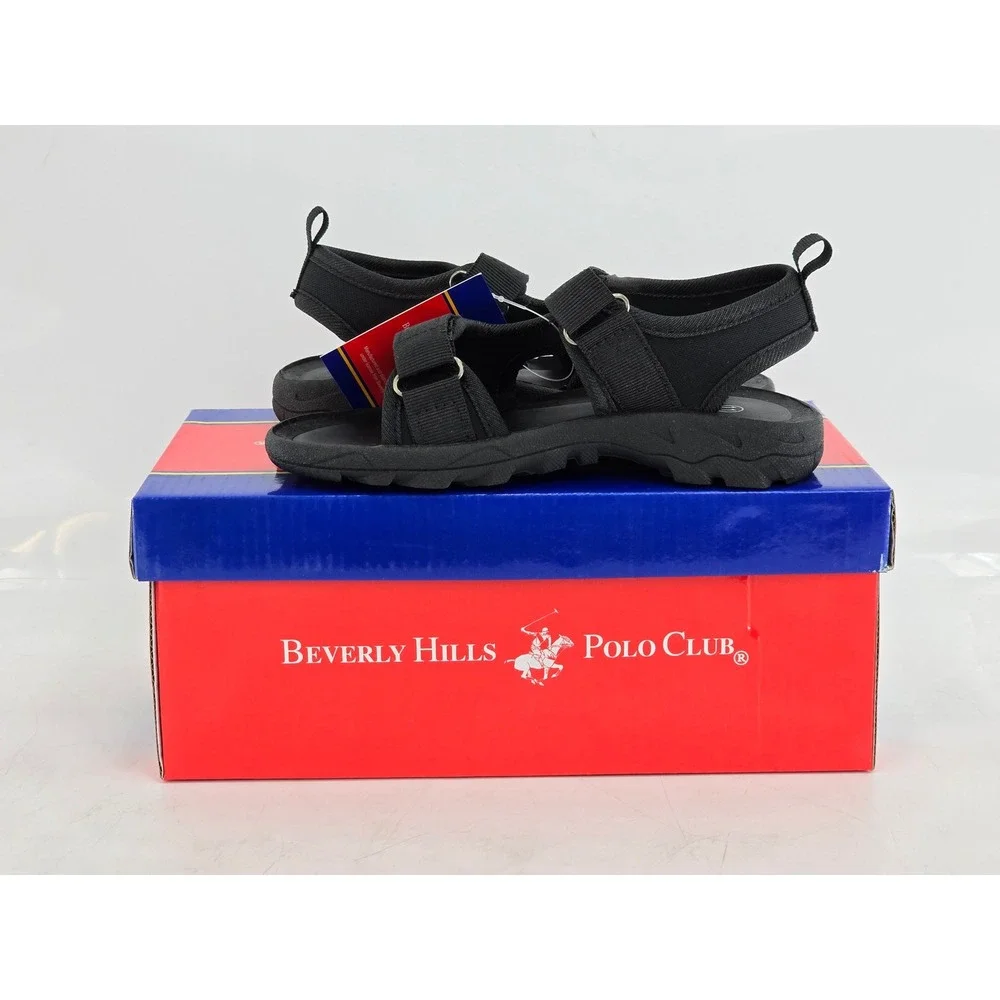 Beverly Hills Polo Club Sport Sandals Men 11 Black Strappy BH93317 - New